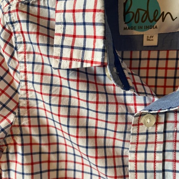 Boys Mini Boden Button Down Shirt Size 2-3 - Picture 3 of 4